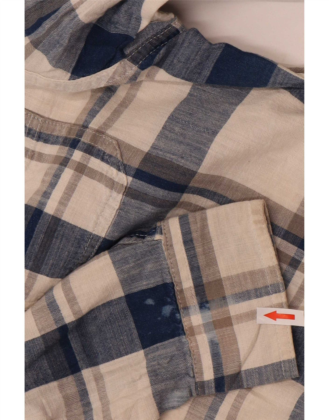 Camisa masculina Wrangler grande algodão xadrez bege