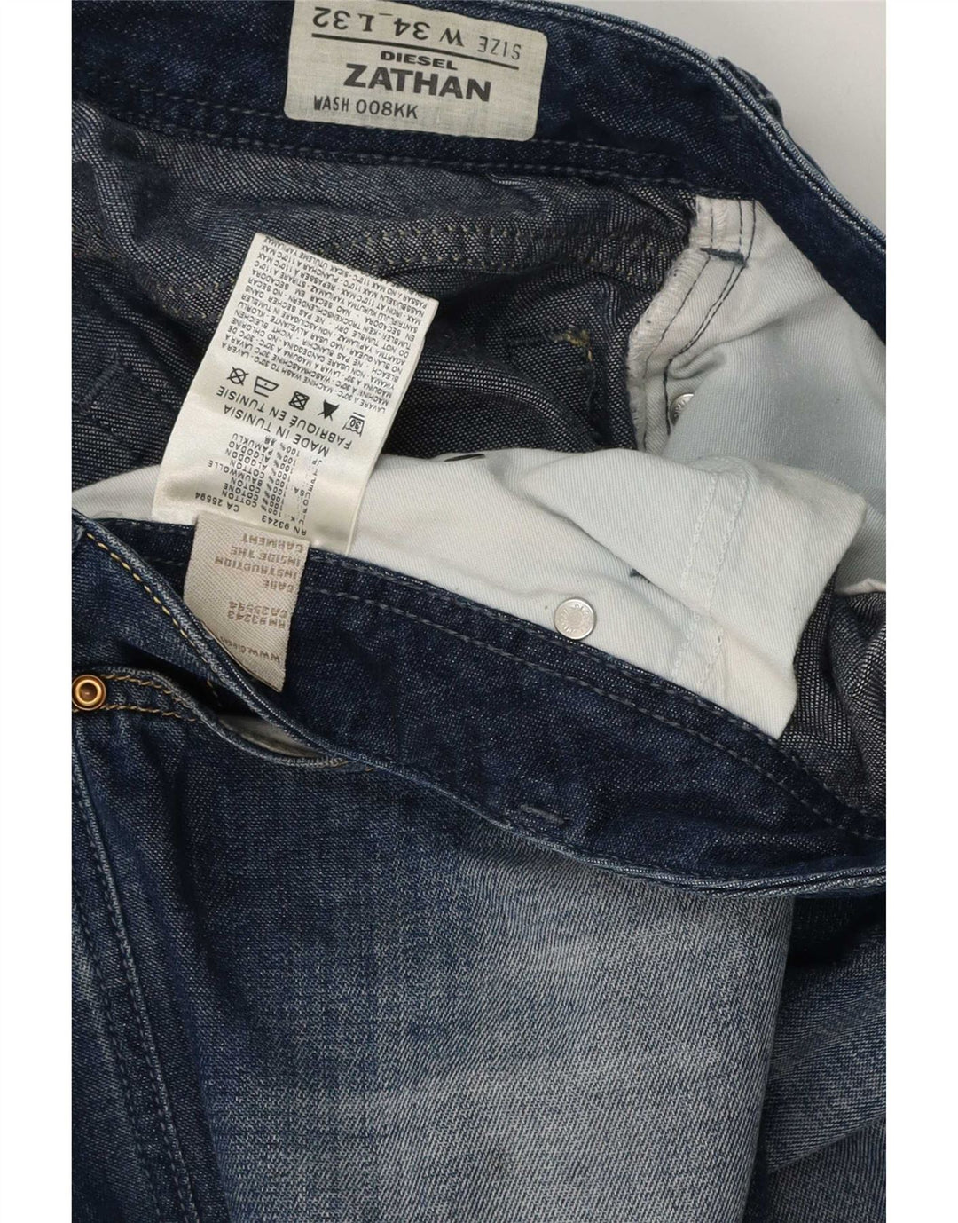 Diesel Masculino Zathan Regular Bootcut Jeans W34 L32 Azul Algodão