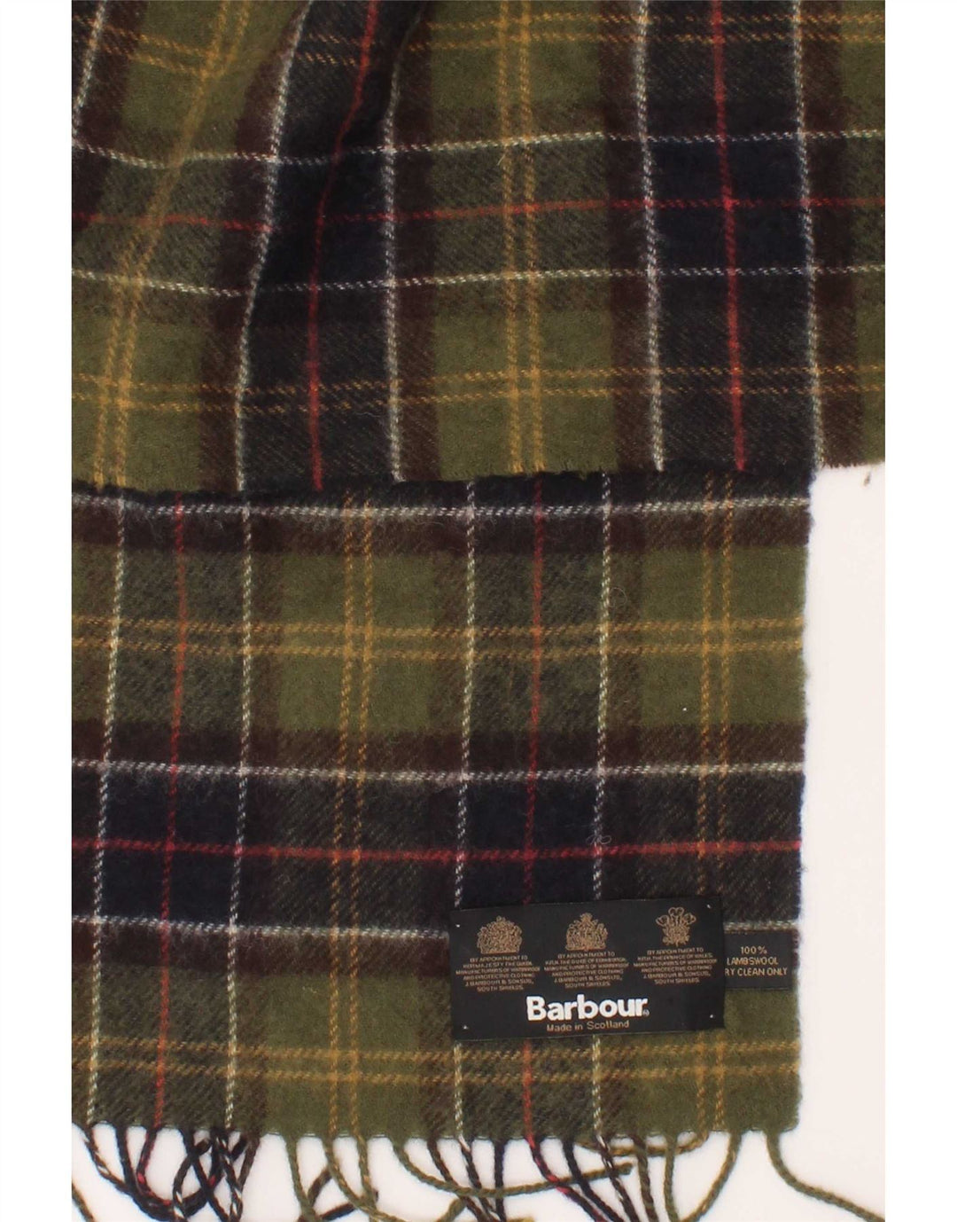 Lenço retangular masculino Barbour tamanho único xadrez verde