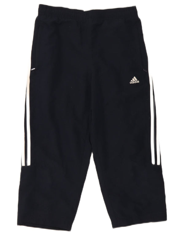 Adidas Womens Capri Calças de treino UK 10 Pequeno Poliéster Azul Marinho