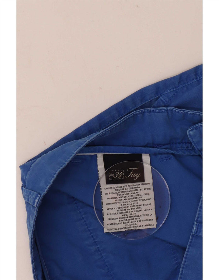 Fay Mens Chino Shorts W34 Grande Algodão Azul