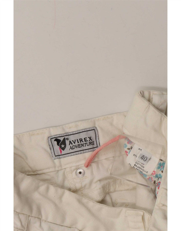 Shorts jeans feminino Avirex EU 40 médio W27 algodão branco