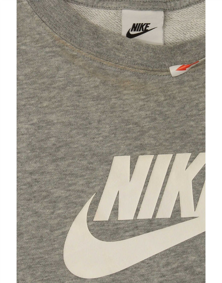 Nike feminino gráfico oversized moletom jumper UK 18 XL cinza manchado
