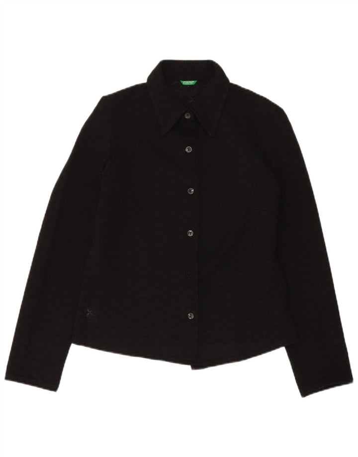 Blusa feminina BENETTON cropped IT 46 grande poliéster preto