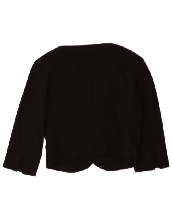 Blusa feminina vintage manga 3/4 UK 12 viscose preta média