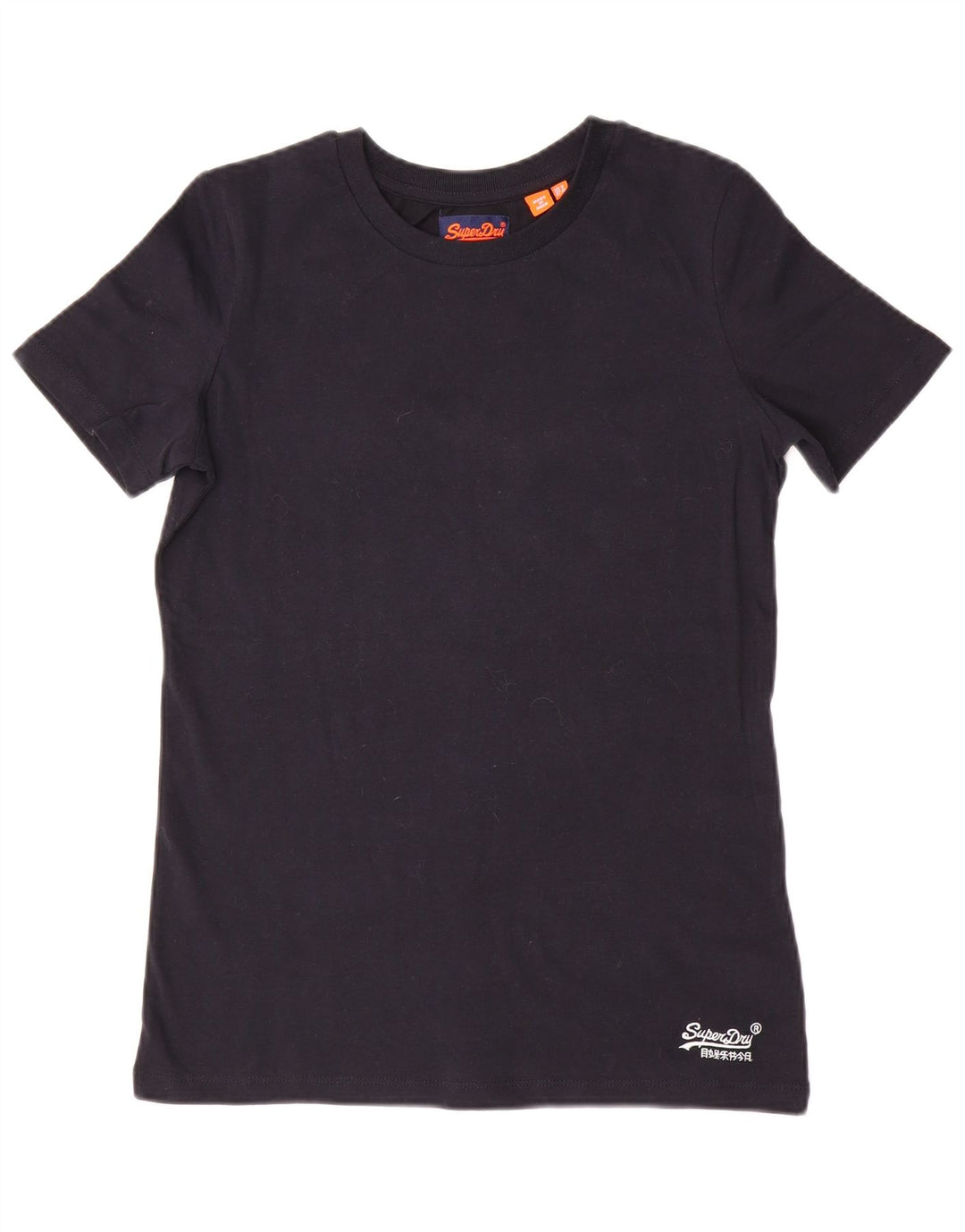 Camiseta feminina SUPERDRY UK 8 pequena algodão preto