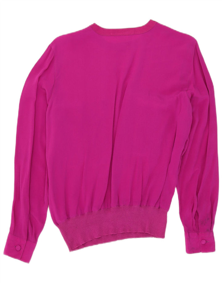 Blusa feminina de manga comprida Mizar IT 42 seda rosa médio