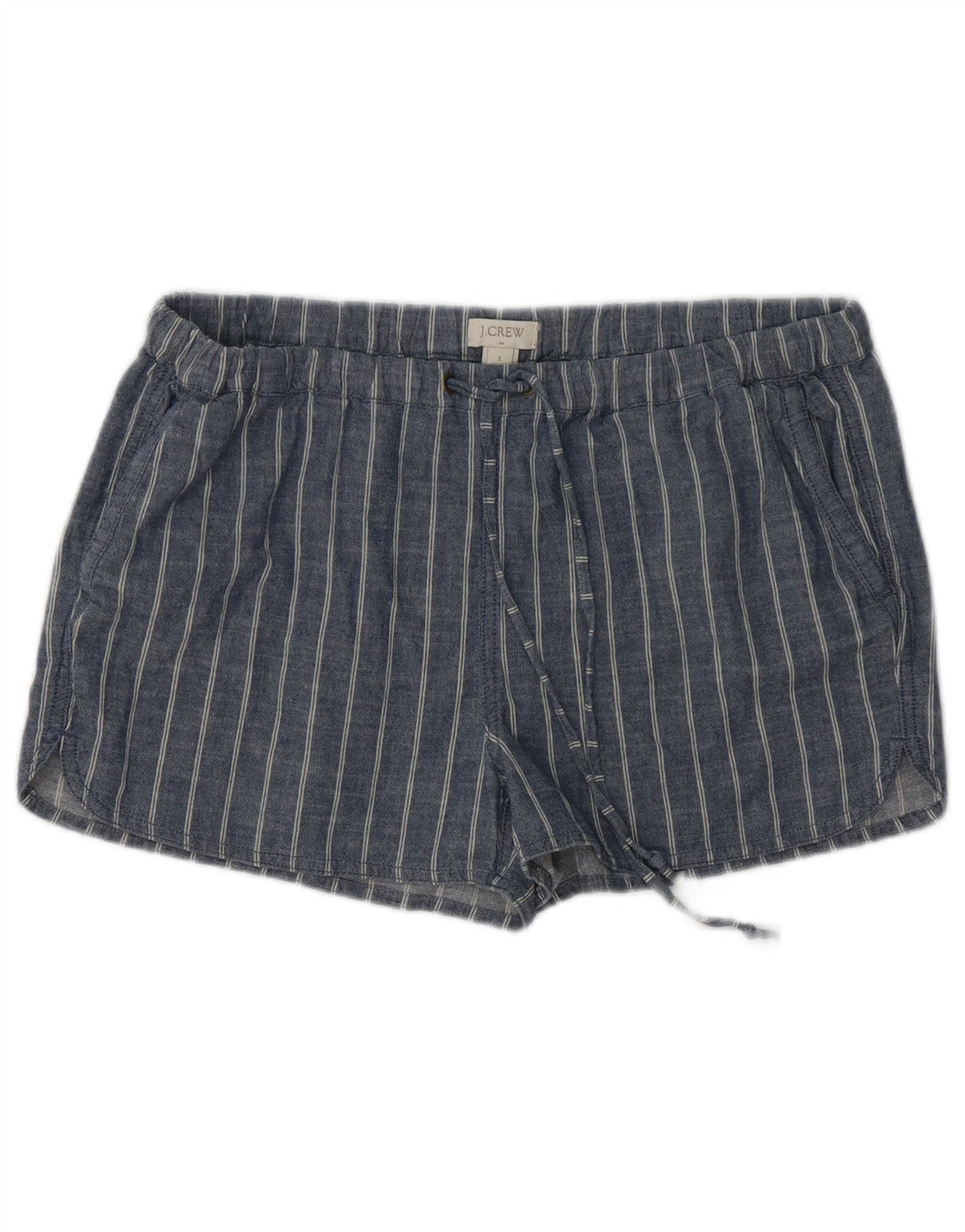 J. CREW Shorts casual feminino pequeno W34 algodão listrado azul