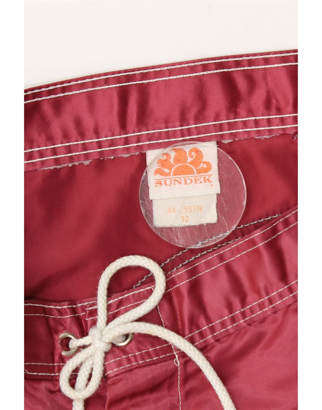 Sundek Mens Natação Shorts Médio Borgonha Listrado Nylon