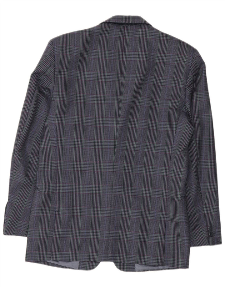 Jaqueta Blazer masculina Tomary com 2 botões IT 48 Houndstooth azul médio