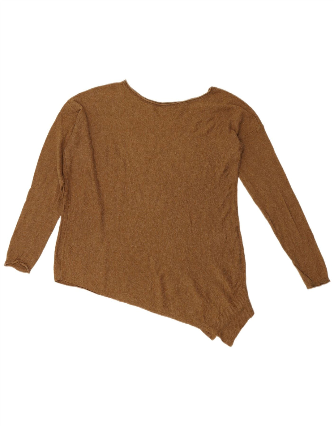 Suéter Zara feminino assimétrico com gola canoa Reino Unido 14 marrom médio