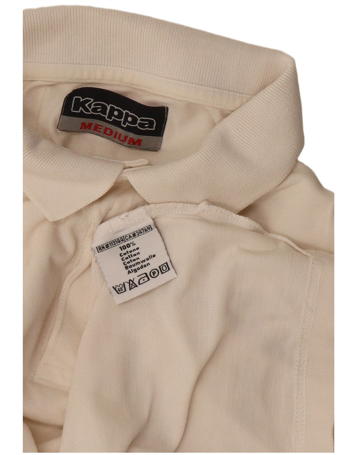 Camisa polo masculina Kappa de algodão branco médio