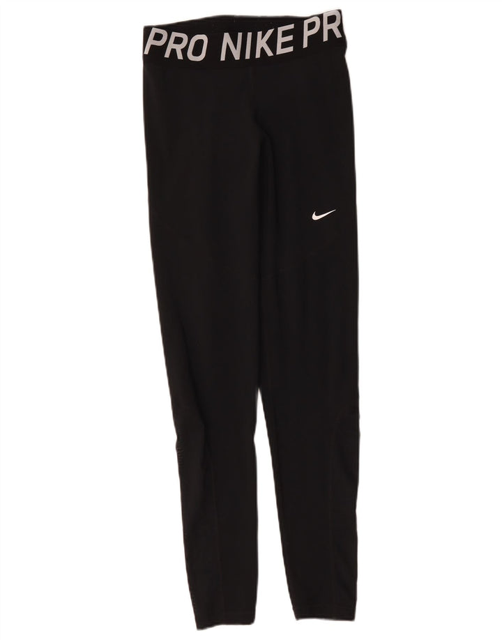 Leggings Nike Femininas Graphic UK 12 Médio Preto Poliéster