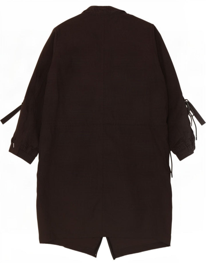 Sobretudo feminino Zara manga 3/4 UK 6 XS preto poliéster