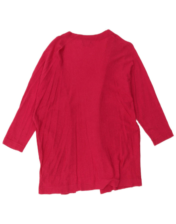 Suéter cardigã aberto feminino Massimo Dutti manga 3/4 Reino Unido 14 médio rosa