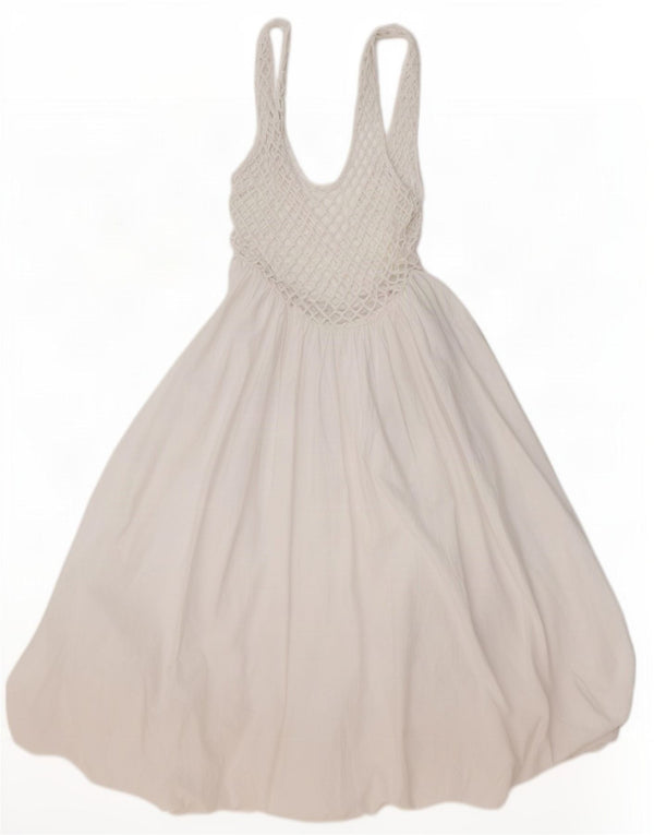 Vestido bolha feminino sem mangas Zara Reino Unido 14 grande branco