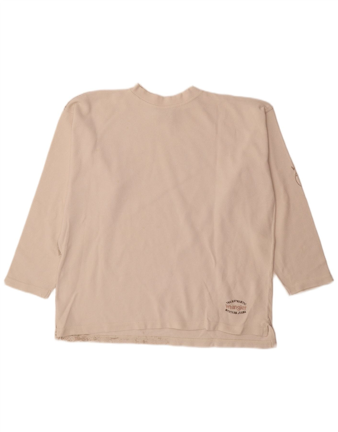 Wrangler Mens Graphic Top Manga Longa Grande Branco