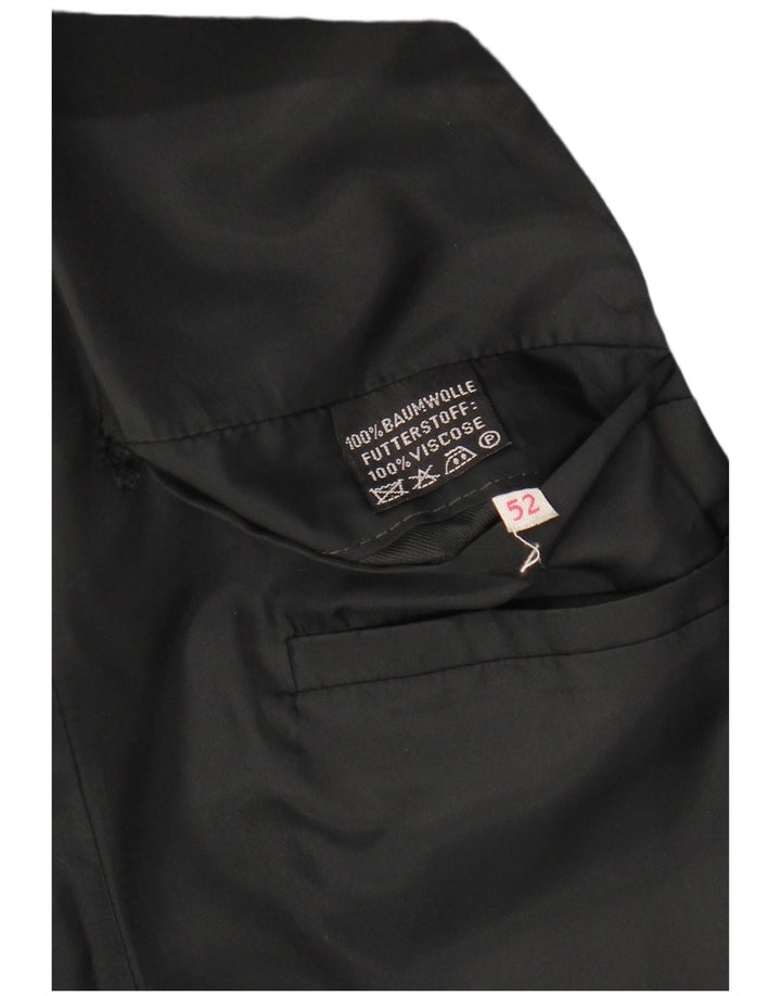 VINTAGE Mens 2 Button Blazer Jacket IT 52 XL Black Cotton