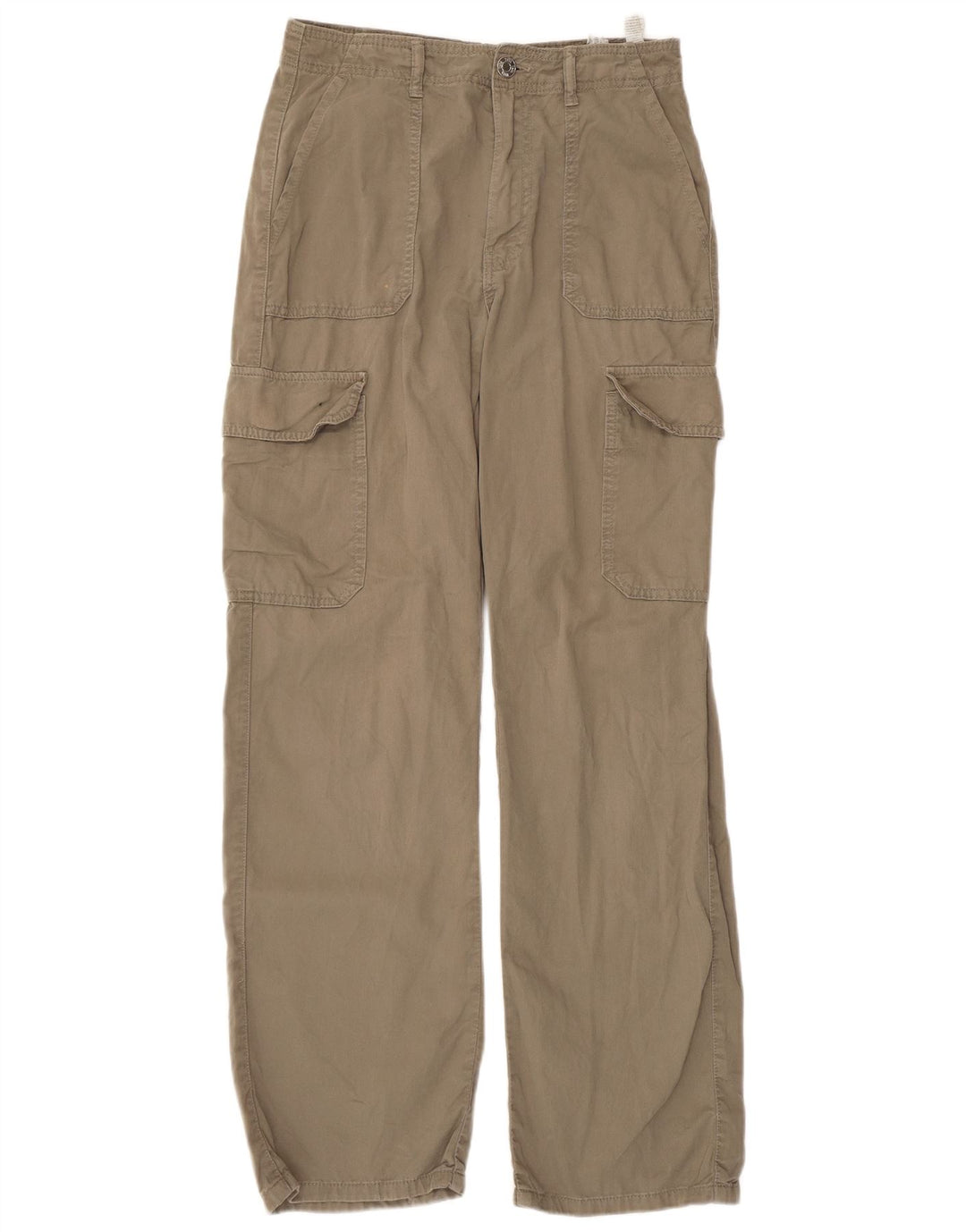 Calça cargo feminina reta ZARA UE 38 pequena W28 L30 algodão cáqui