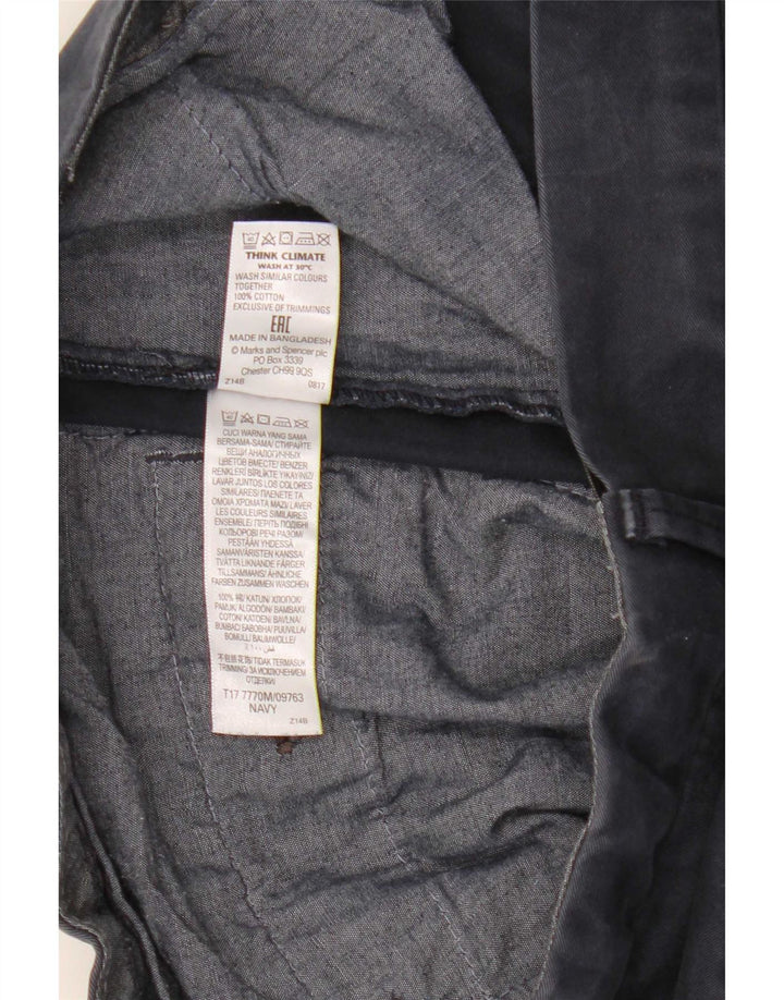 Shorts chino masculino Marks & Spencer W32 algodão azul marinho médio