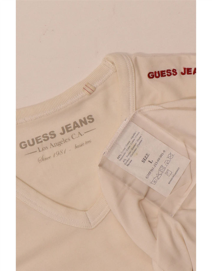 Camiseta masculina Guess grande algodão branco