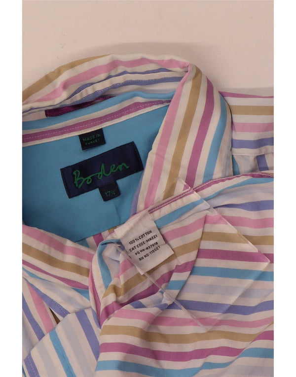 Camisa masculina Boden tamanho 17 1/2 XL algodão listrado multicolorido
