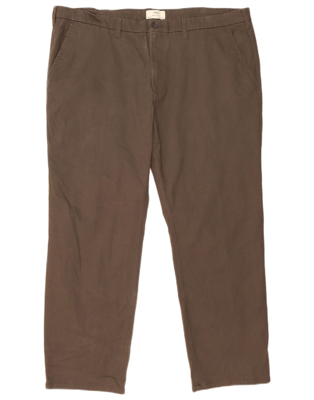 Calça Chino Masculina Marks & Spencer Regular Fit W46 L31 Algodão Cinza