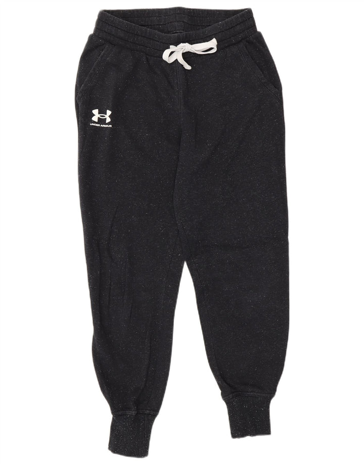 Calça de treino masculina UNDER ARMOUR, pequena, preta, manchada de algodão