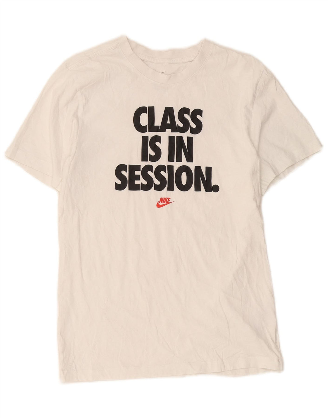 Camiseta Nike masculina gráfica top pequeno algodão branco