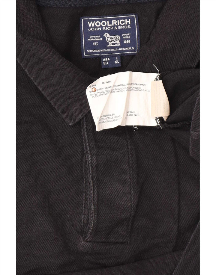 Camisa polo masculina Woolrich grande algodão preto