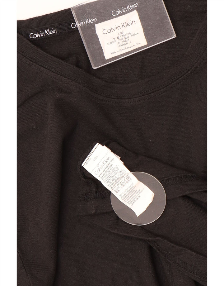 CALVIN KLEIN Top masculino de manga comprida grande algodão preto