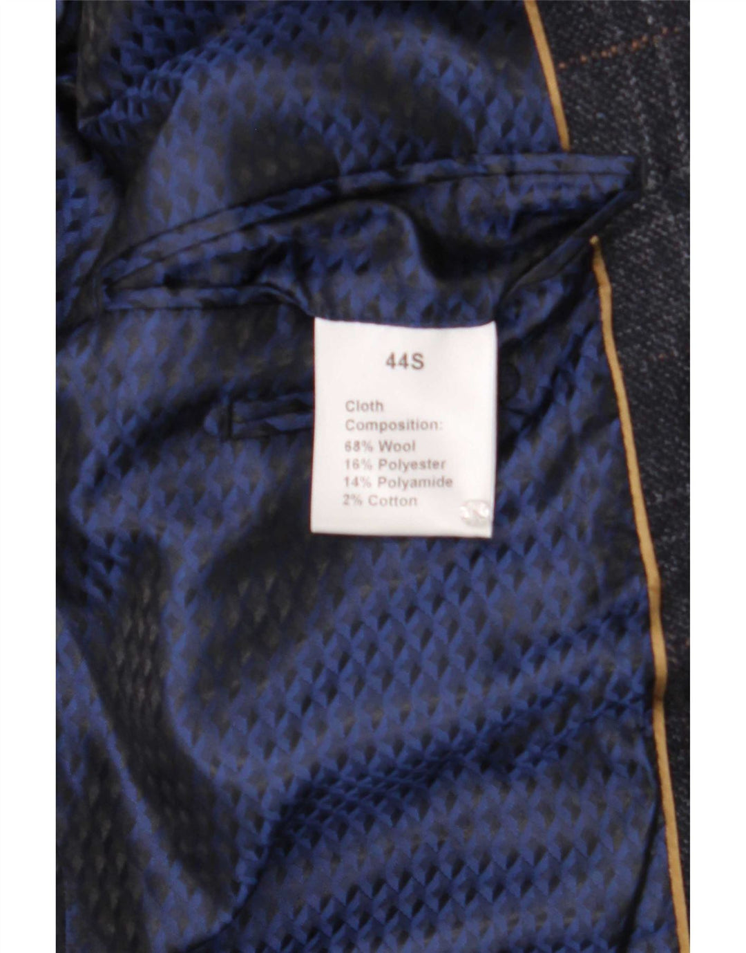 Jaqueta blazer masculina Douglas com 2 botões Reino Unido 44 2XL lã xadrez azul marinho