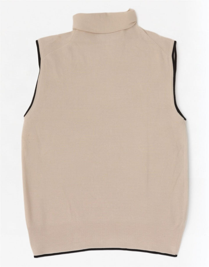 Zara Womens Vest Tank Top UK 12 Médio Bege Viscose