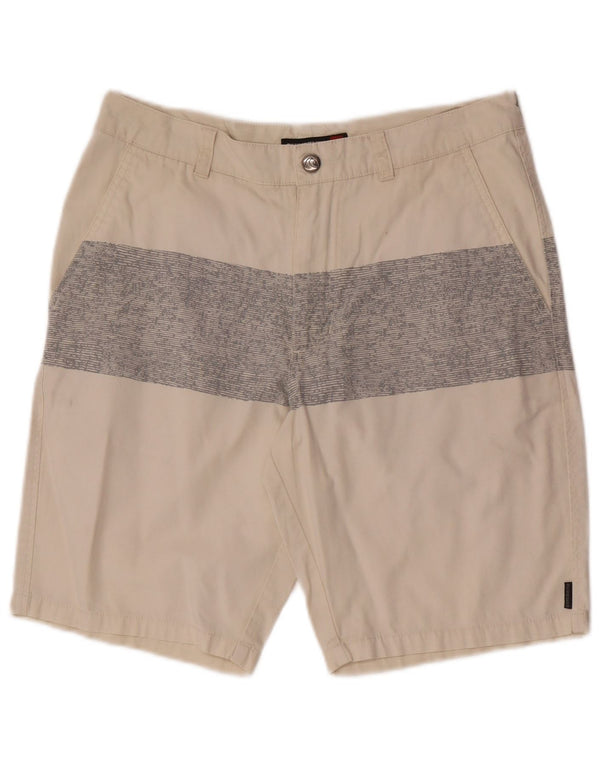 Quiksilver Mens Chino Shorts W28 Pequeno Bege Colourblock Algodão
