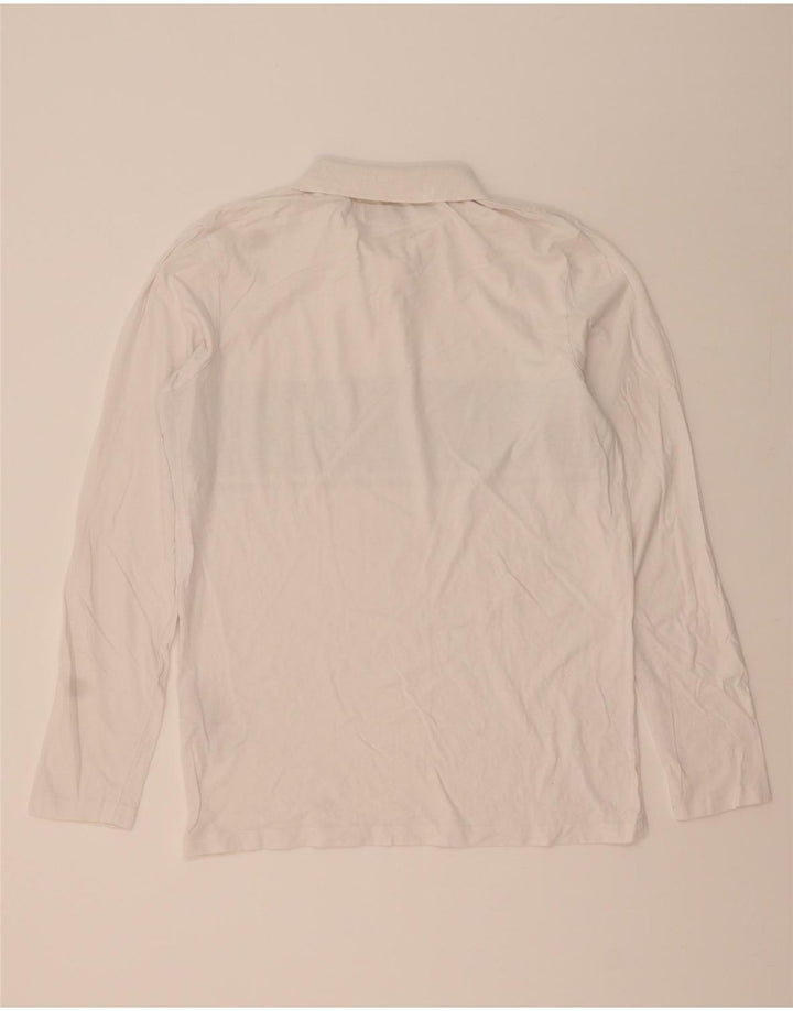 JACK & JONES Camisa polo masculina gráfica de manga comprida em bloco colorido branco médio
