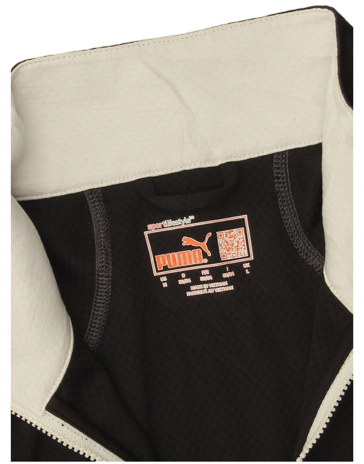 Puma Mens Zip Neck Pullover Treino Top Grande Preto