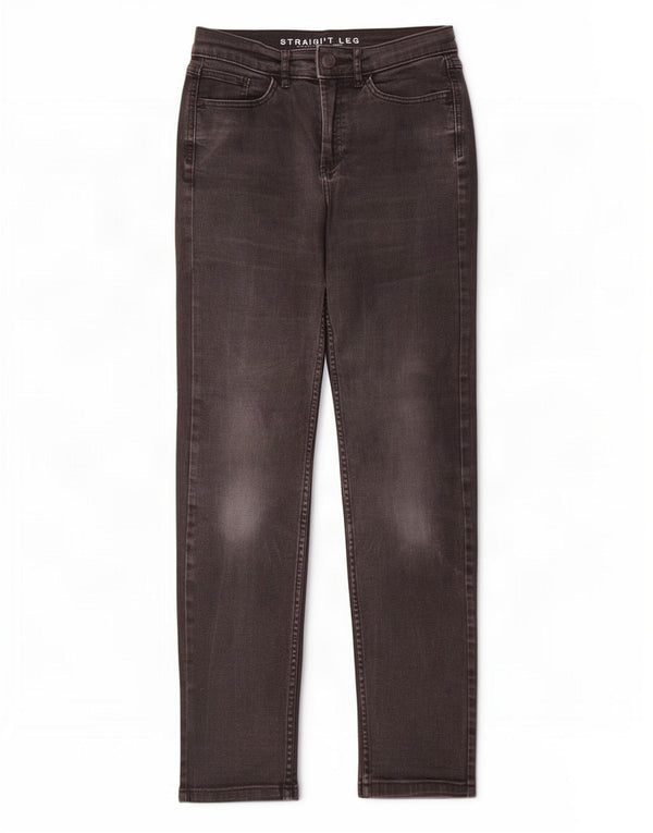 Jeans retos femininos Marks & Spencer Reino Unido 8 pequeno W28 L30 algodão preto