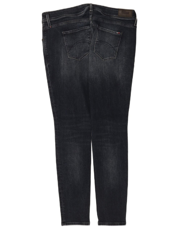 Jeans skinny de cintura média feminino Tommy Hilfiger W30 L32 algodão azul marinho