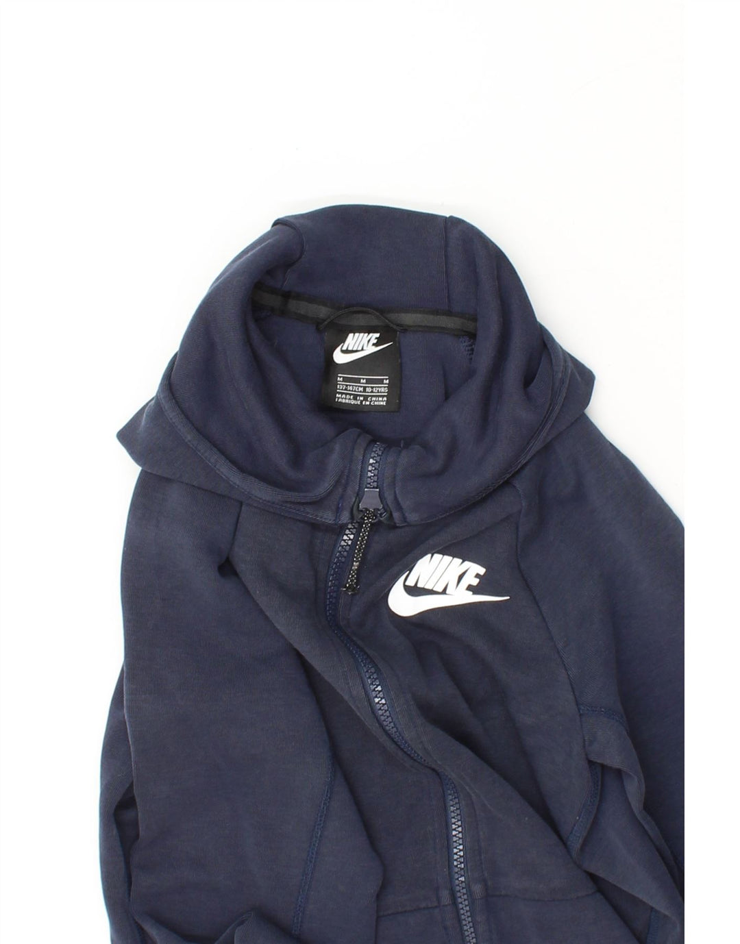 NIKE Boys Zip Hoodie Sweater 10-11 Years Medium Navy Blue Cotton Vintage Nike and Second-Hand Nike from Messina Hembry 