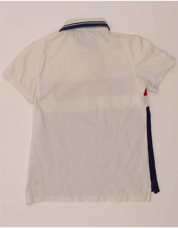 Camisa polo masculina Tommy Hilfiger Graphic Custom Fit médio branco colorblock