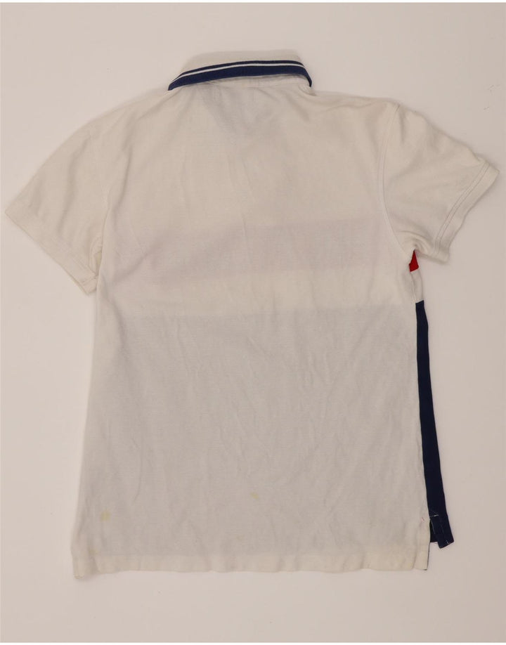 Camisa polo masculina Tommy Hilfiger Graphic Custom Fit médio branco colorblock