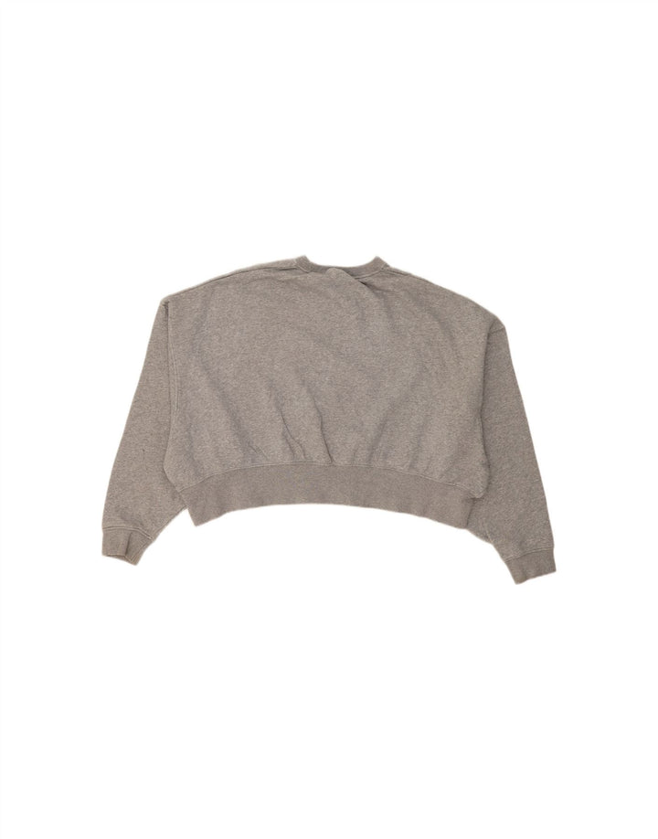 NIKE feminino oversized crop moletom jumper UK 14 médio cinza algodão