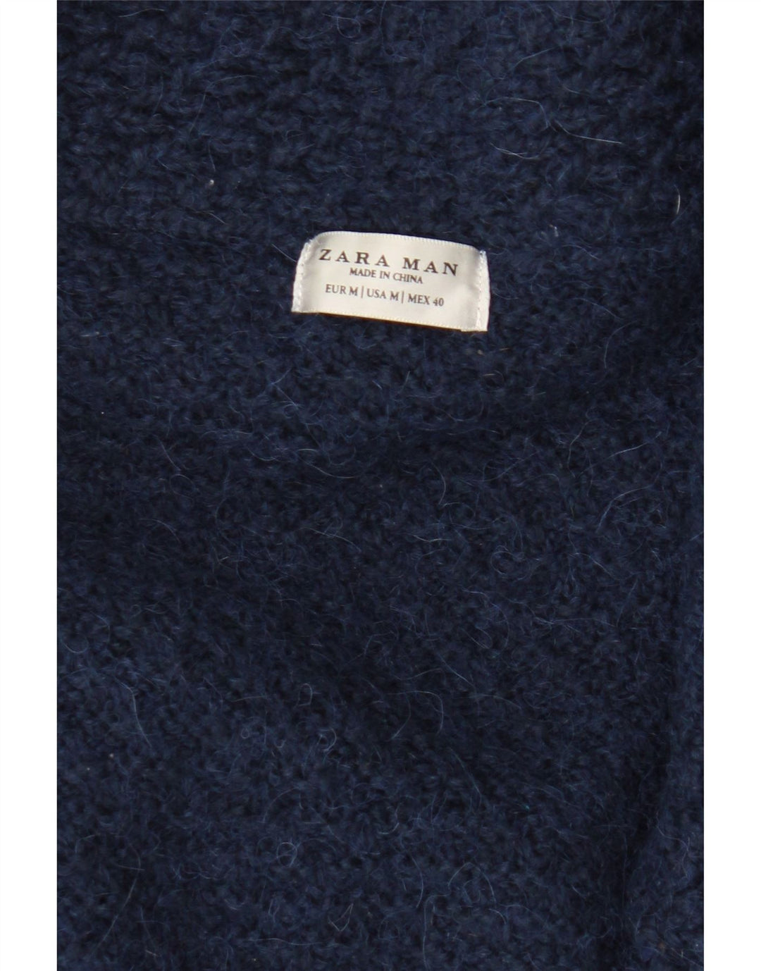 Suéter cardigã masculino Zara médio azul marinho