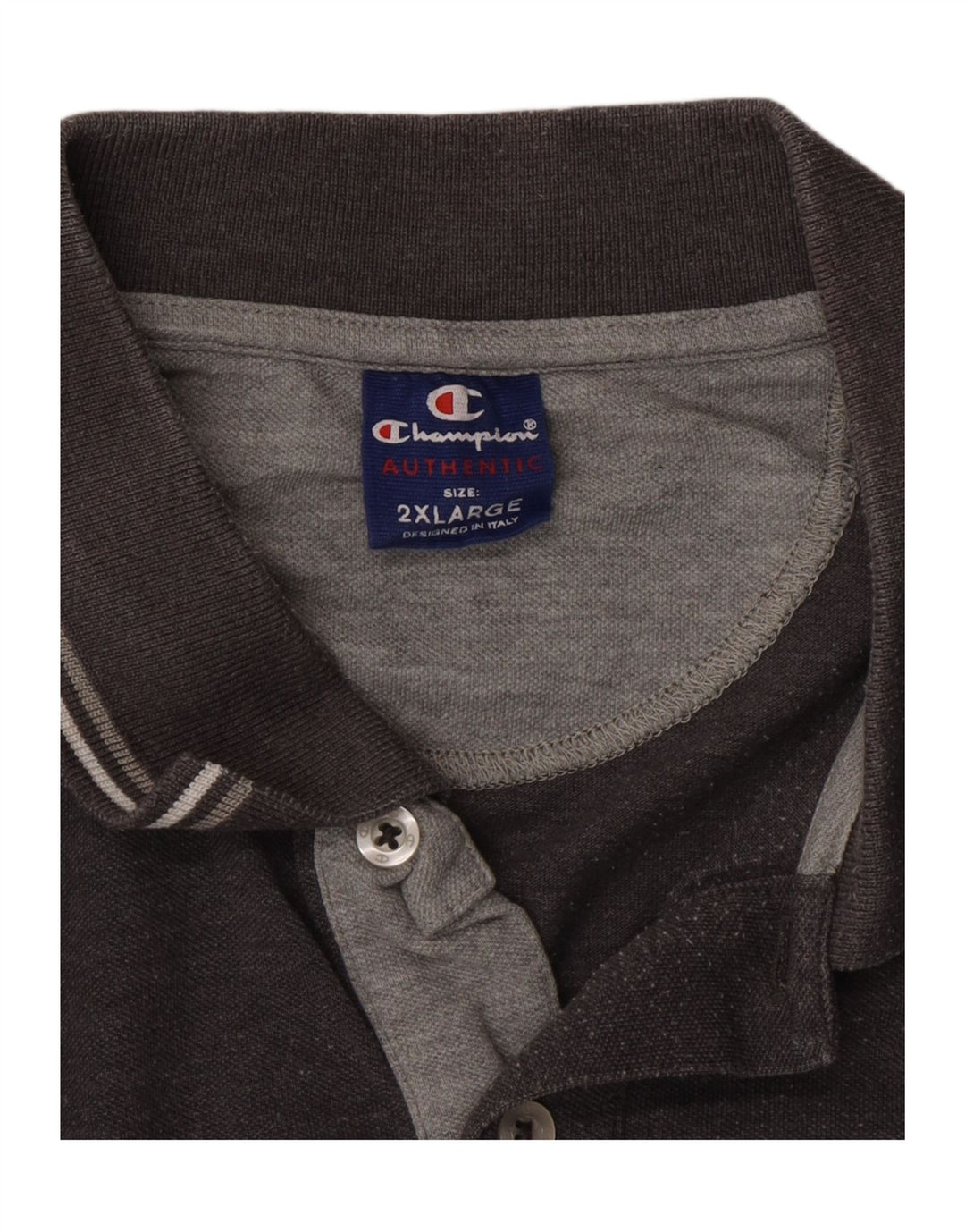 CHAMPION Mens Polo Shirt 2XL Grey Vintage Champion and Second-Hand Champion from Messina Hembry 