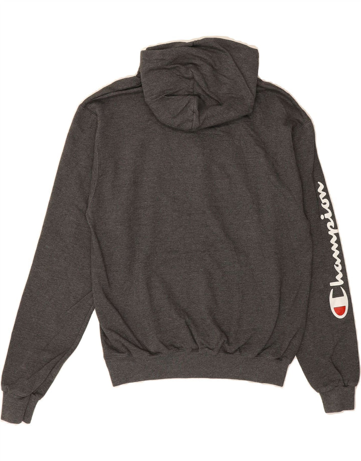 CHAMPION Womens Graphic Hoodie Jumper UK 14 Medium Grey Cotton Vintage Champion and Second-Hand Champion from Messina Hembry 