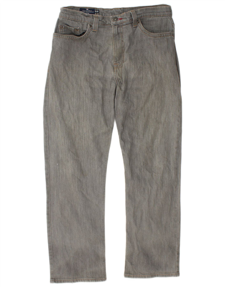 Calça jeans reta masculina Marks & Spencer Blue Harbor W34 L29 algodão cinza