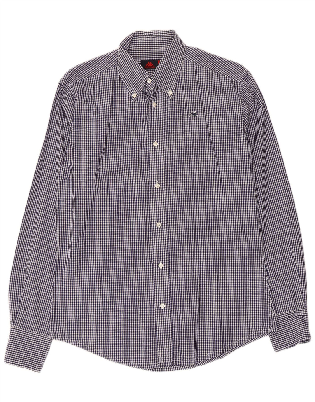 Camisa masculina Kappa de algodão guingão azul médio