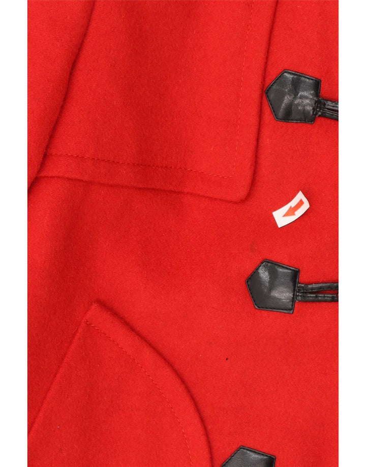 Jaqueta feminina com capuz Stefanel IT 48 XL lã virgem vermelha