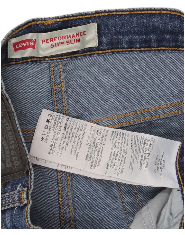 LEVI'S Boys 511 Slim Jeans 15-16 Anos W30 L32 Azul Algodão