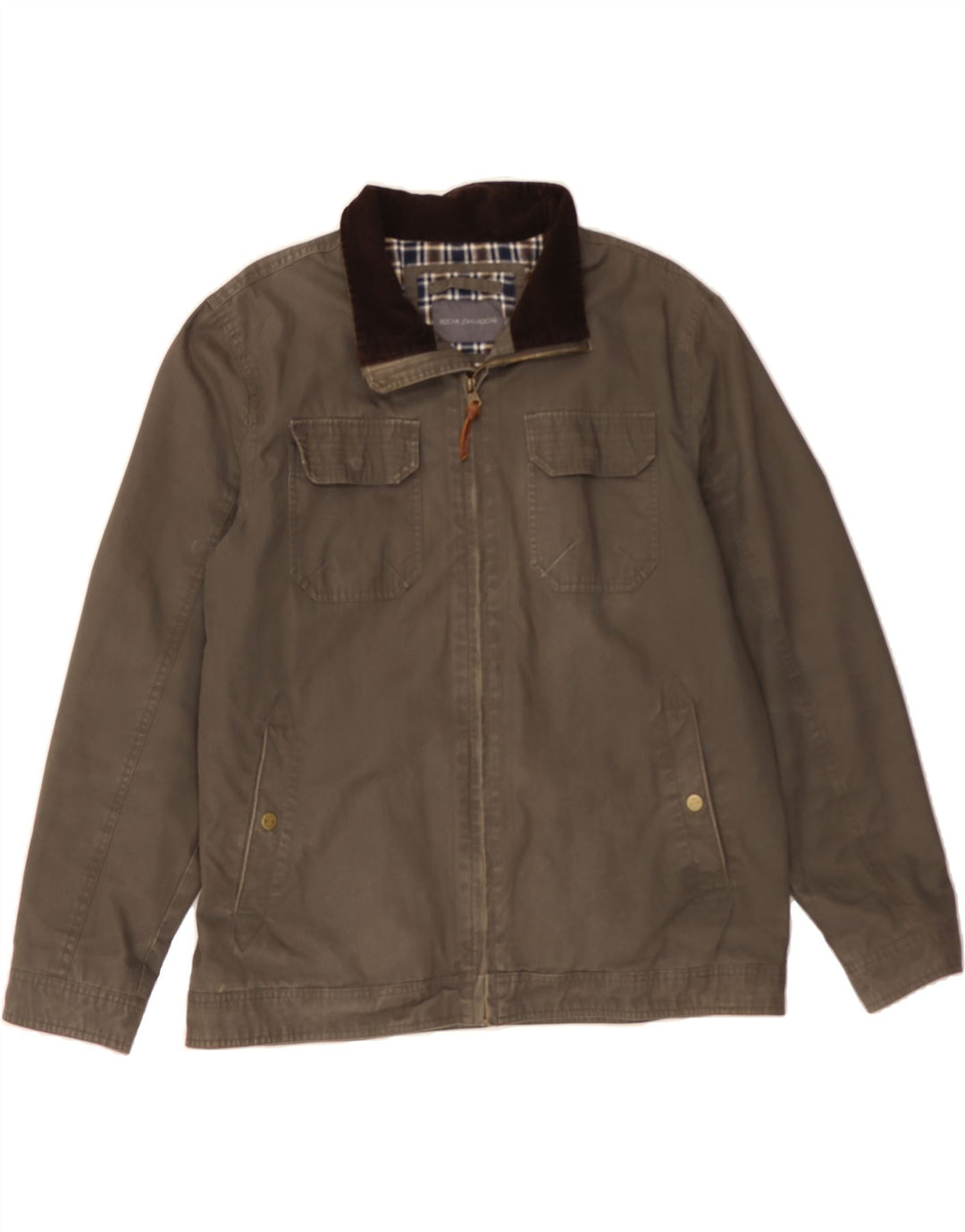 Jaqueta bomber masculina JOHN ROCHA Reino Unido 40 grande algodão cinza